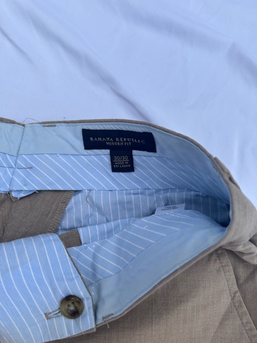 Banana Republic Men's Tan Straight-Leg Chinos size 30x30 - Picture 4 of 8